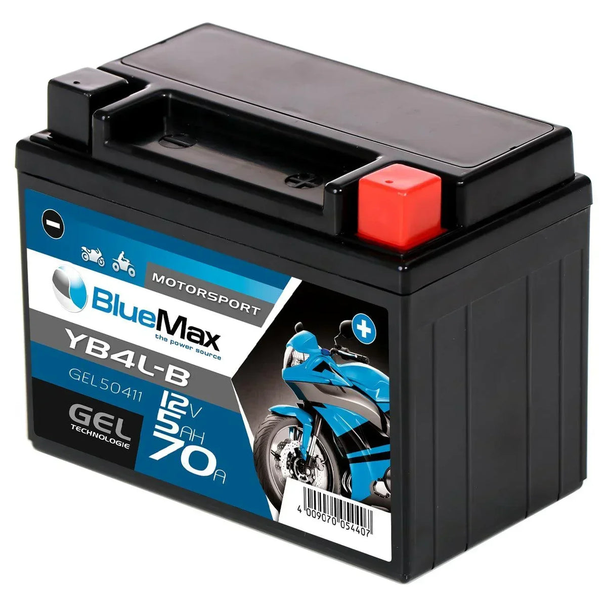 BLUEMAX Motorsport 50411 GEL 12V 5Ah 70A/EN Motorradbatterie