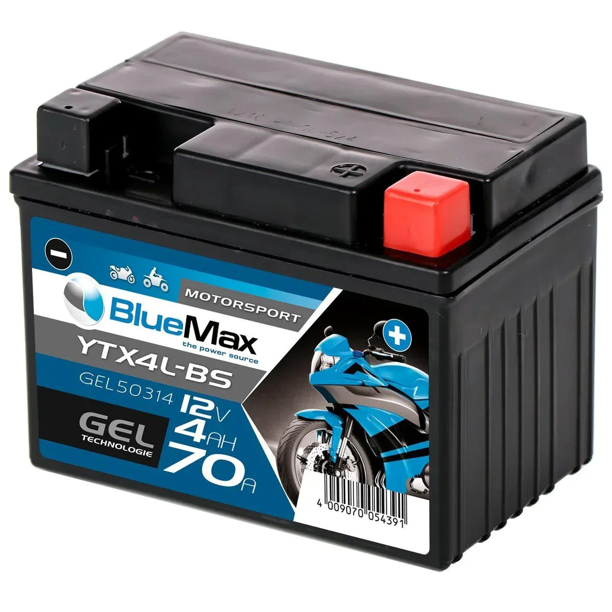 BLUEMAX Motorsport 50314 GEL 12V 4Ah 70A/EN Motorradbatterie
