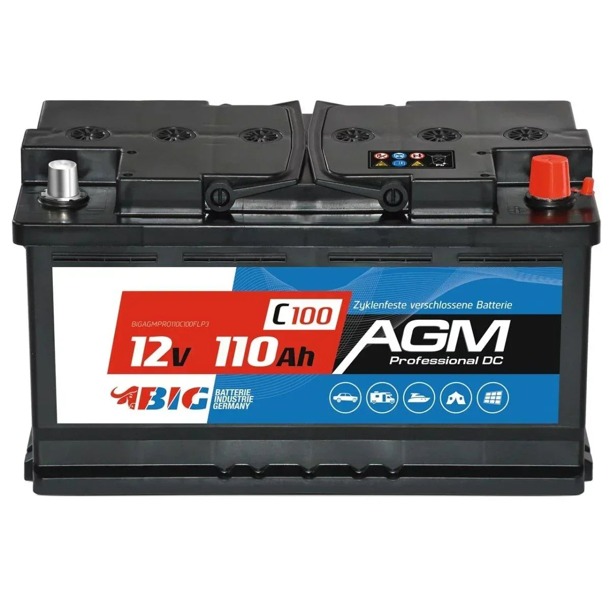 BIG Professional AGM 12V 110Ah C100 Versorgerbatterie
