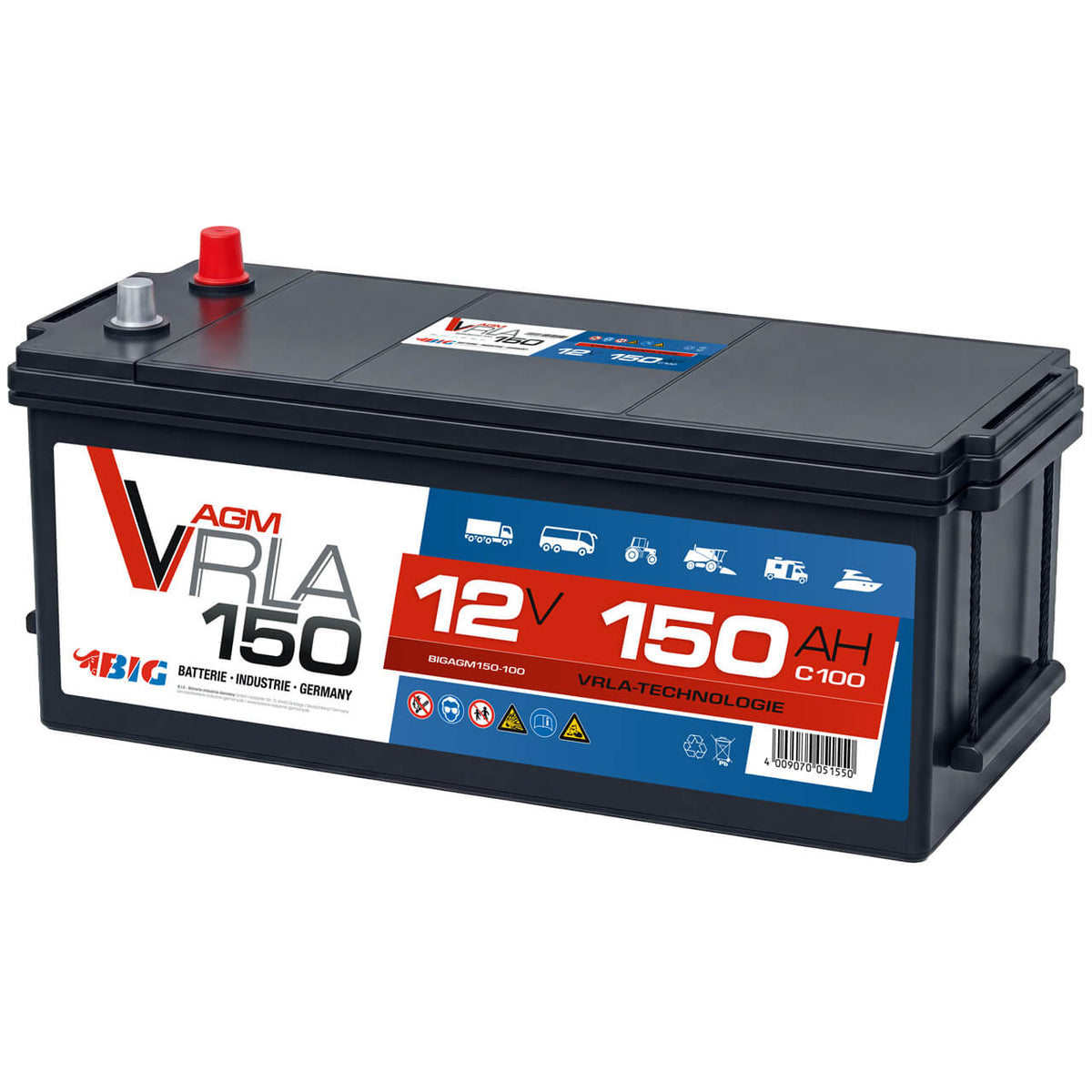 BIG Professional AGM 12V 150Ah C100 Versorgerbatterie