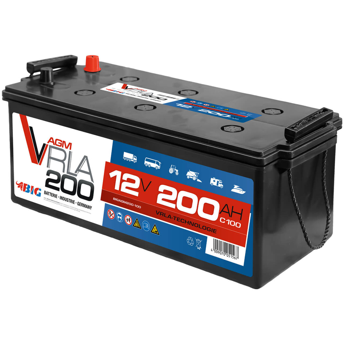 BIG Professional AGM 12V 200Ah C100 Versorgerbatterie