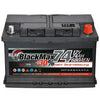 Autobatterie BlackMax 12V 74Ah Front