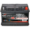Autobatterie BlackMax 12V 75Ah Front