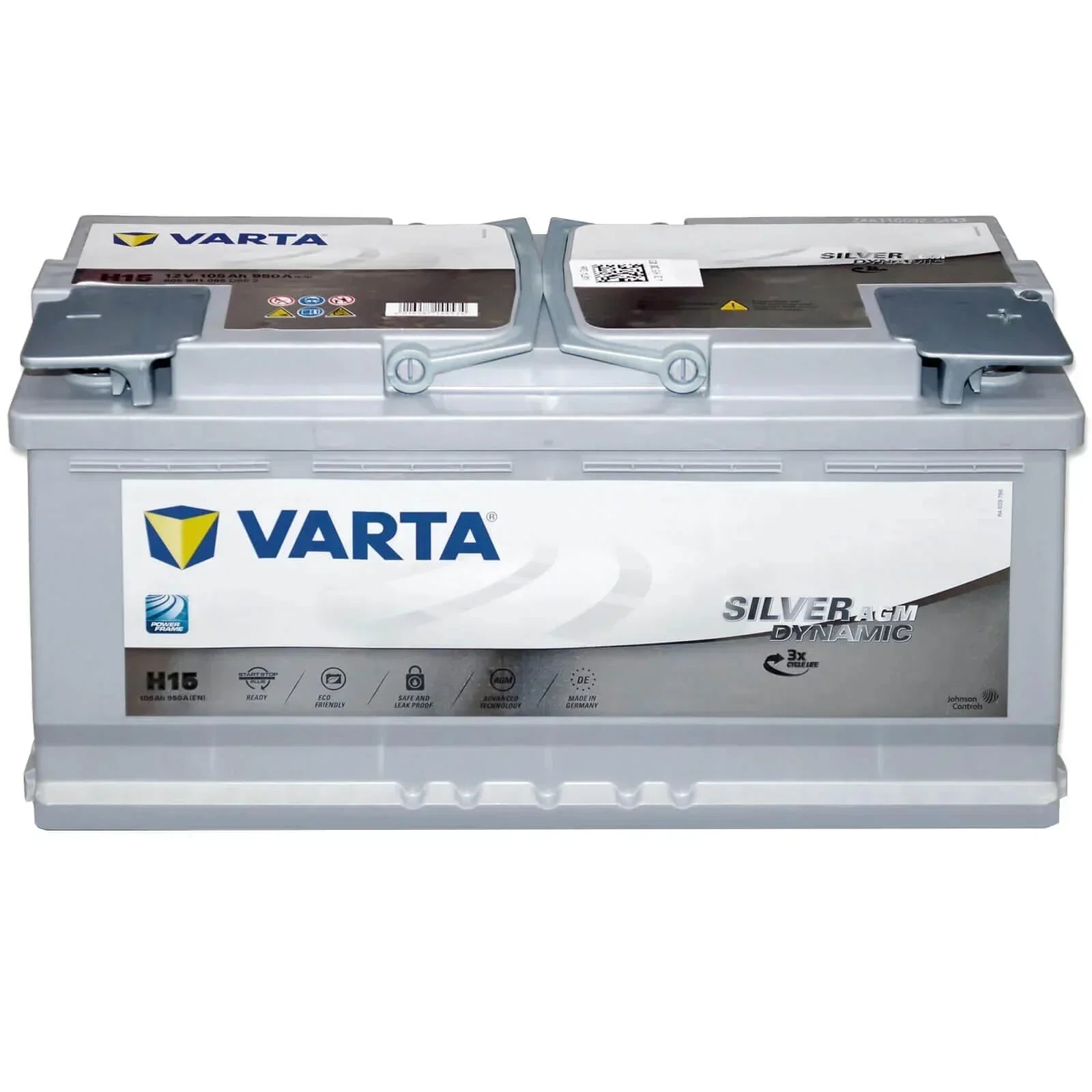 Autobatterie Varta Silver Dynamic AGM Start Stop H15 12V 105Ah 605901095D852 Front