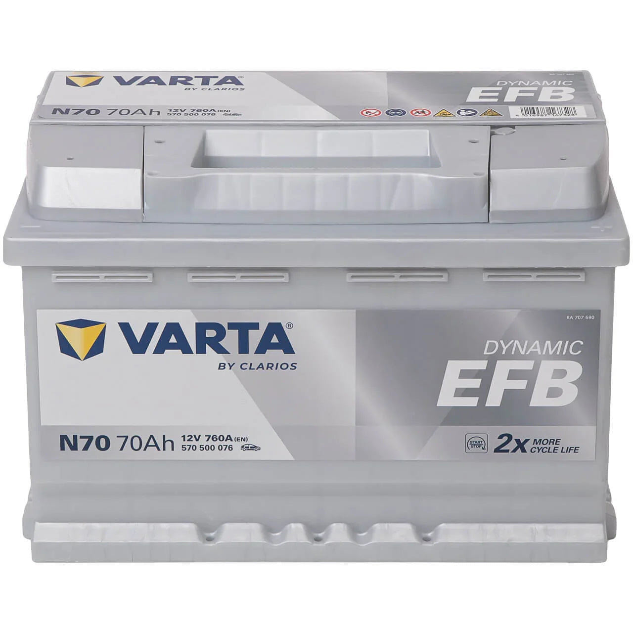 Varta N70 Dynamic EFB 12V 70Ah 760A/EN Autobatterie