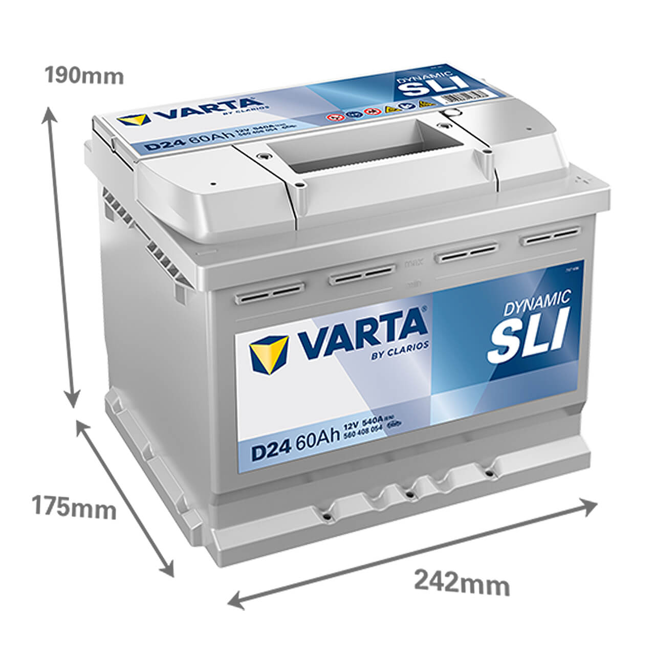 Varta D24 Dynamic SLI 12V 60Ah 540A/EN Autobatterie