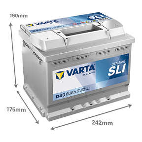 Varta D43 Dynamic SLI 12V 60Ah 540A/EN Autobatterie