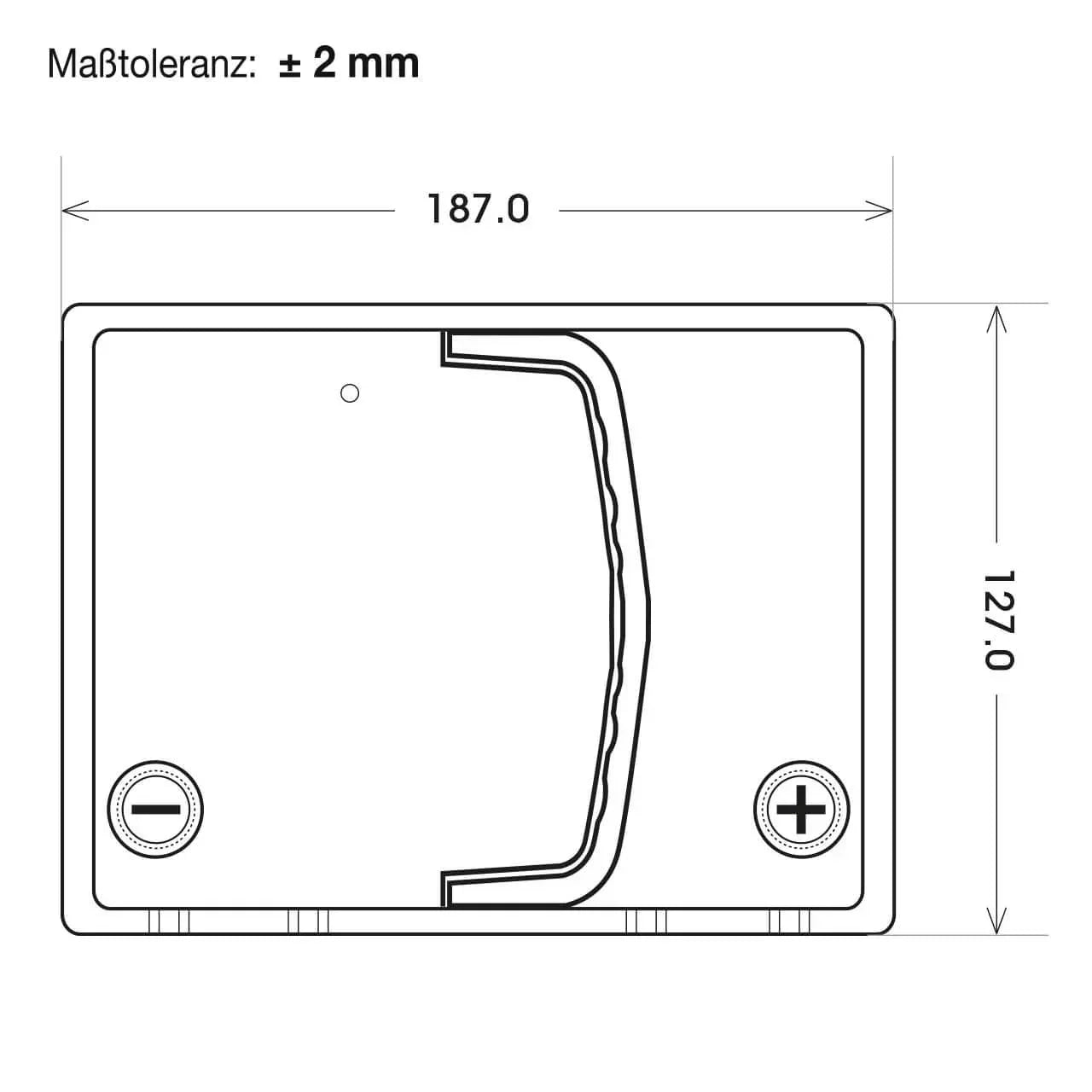 Bordnetzbatterie SilverMax EV A40-03 12V 40Ah technische Zeichnung oben