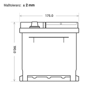 Bordnetzbatterie SilverMax EV AGM 12V 80Ah technische Zeichnung Seite