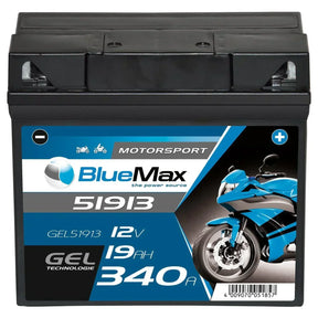 BLUEMAX Motorsport 51913 GEL 12V 19Ah 340A/EN Motorradbatterie