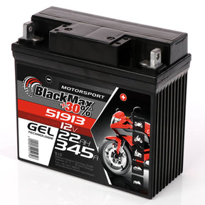 Motorradbatterie BlackMax Motorsport GEL 51913 12V 22Ah Seite rechts