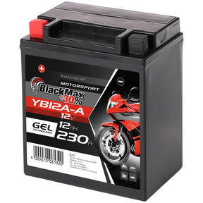 BlackMax +30% Motorsport YB12A-A 51211 GEL 12V 12Ah 230A/EN Motorradbatterie