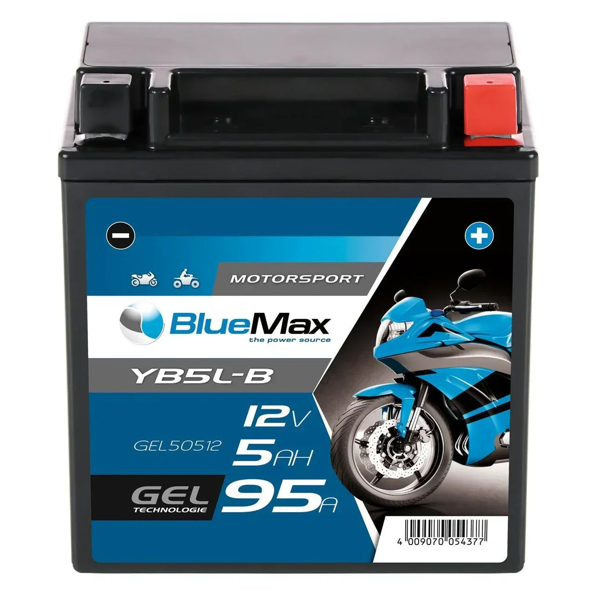 BLUEMAX Motorsport 50512 GEL 12V 5Ah 95A/EN Motorradbatterie