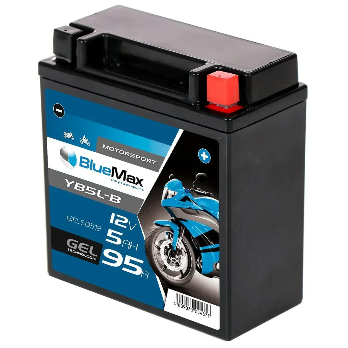 BLUEMAX Motorsport 50512 GEL 12V 5Ah 95A/EN Motorradbatterie