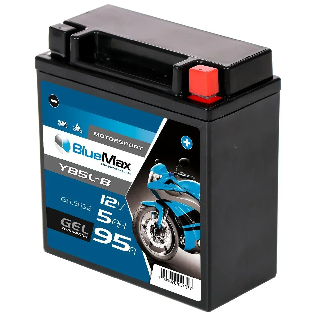 BLUEMAX Motorsport 50512 GEL 12V 5Ah 95A/EN Motorradbatterie