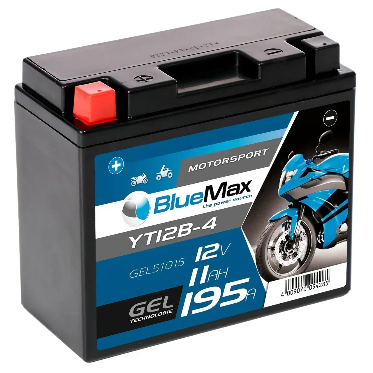 BLUEMAX Motorsport 51015 GEL 12V 11Ah 195A/EN Motorradbatterie