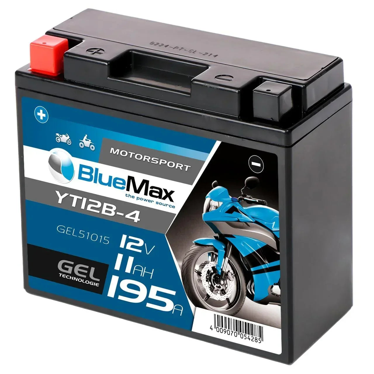 BLUEMAX Motorsport 51015 GEL 12V 11Ah 195A/EN Motorradbatterie