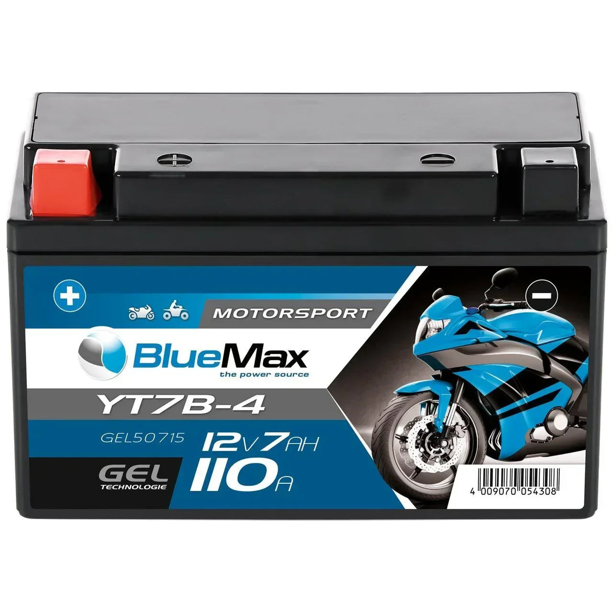 BLUEMAX Motorsport 50715 GEL 12V 7Ah 110A/EN Motorradbatterie