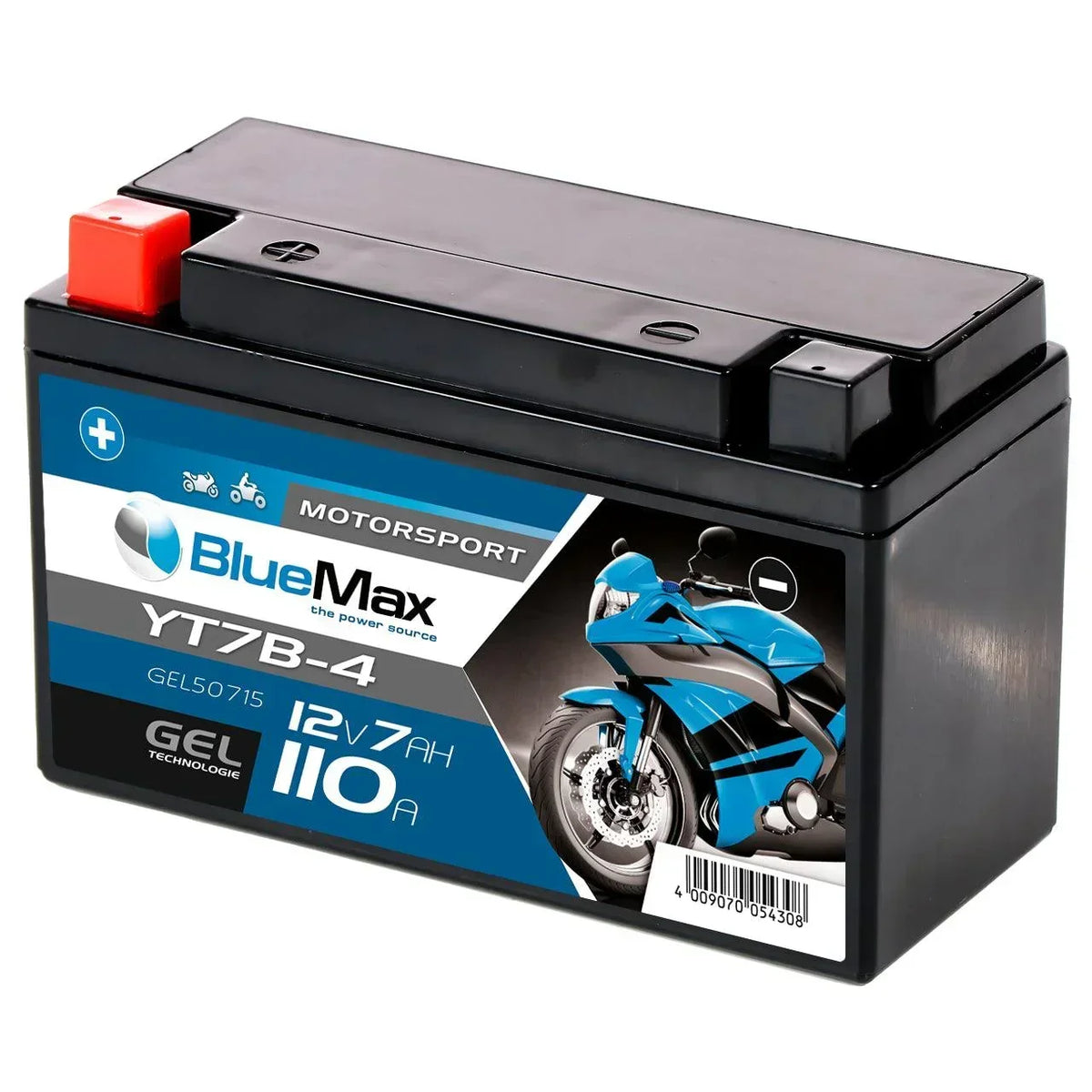 BLUEMAX Motorsport 50715 GEL 12V 7Ah 110A/EN Motorradbatterie