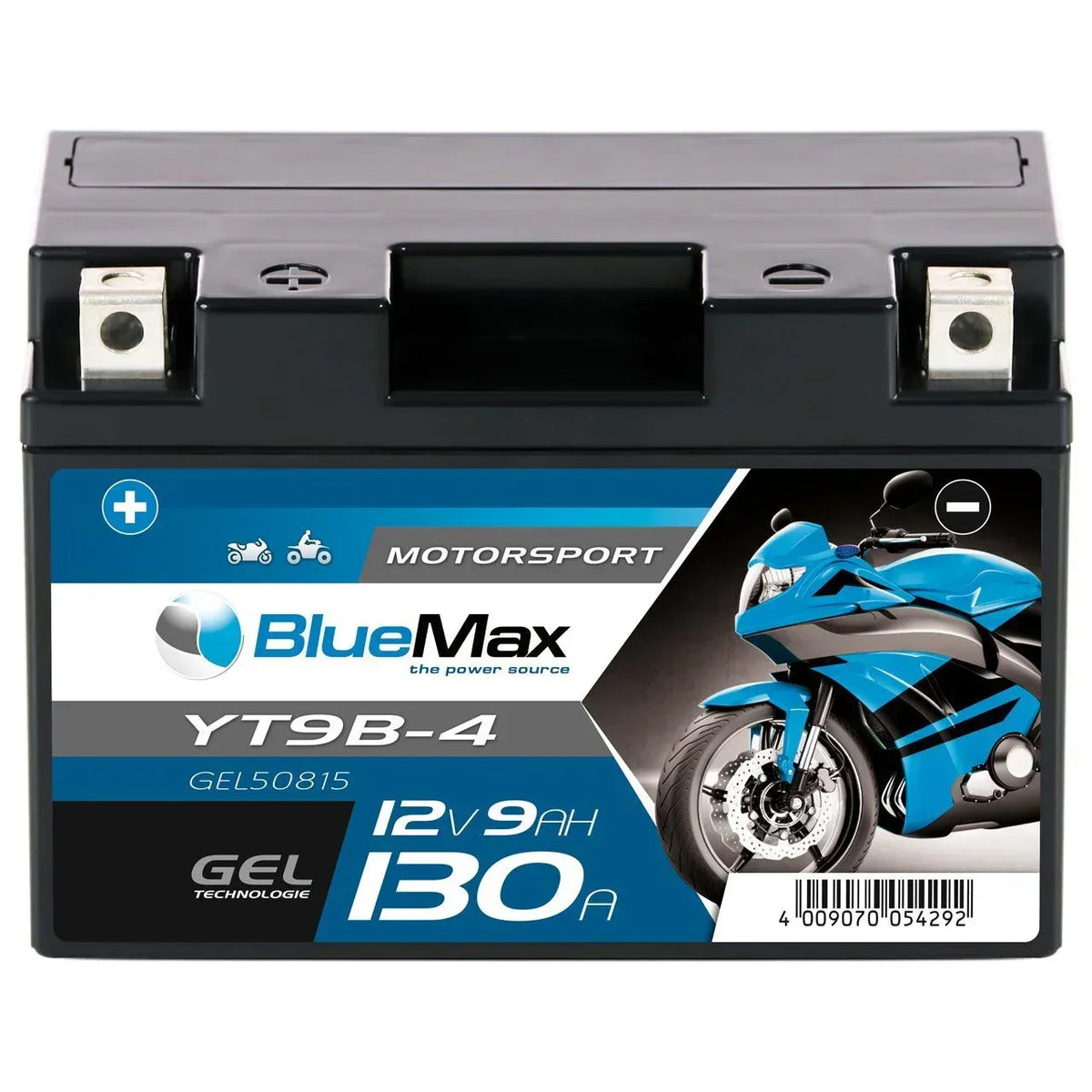 BLUEMAX Motorsport 50815 GEL 12V 9Ah 130A/EN Motorradbatterie