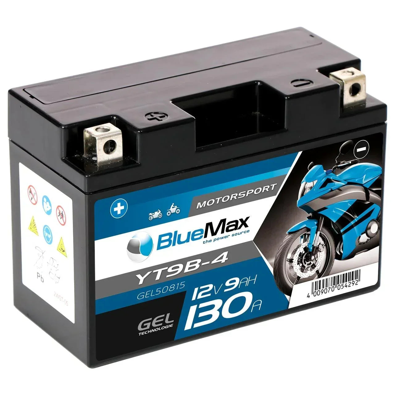 BLUEMAX Motorsport 50815 GEL 12V 9Ah 130A/EN Motorradbatterie