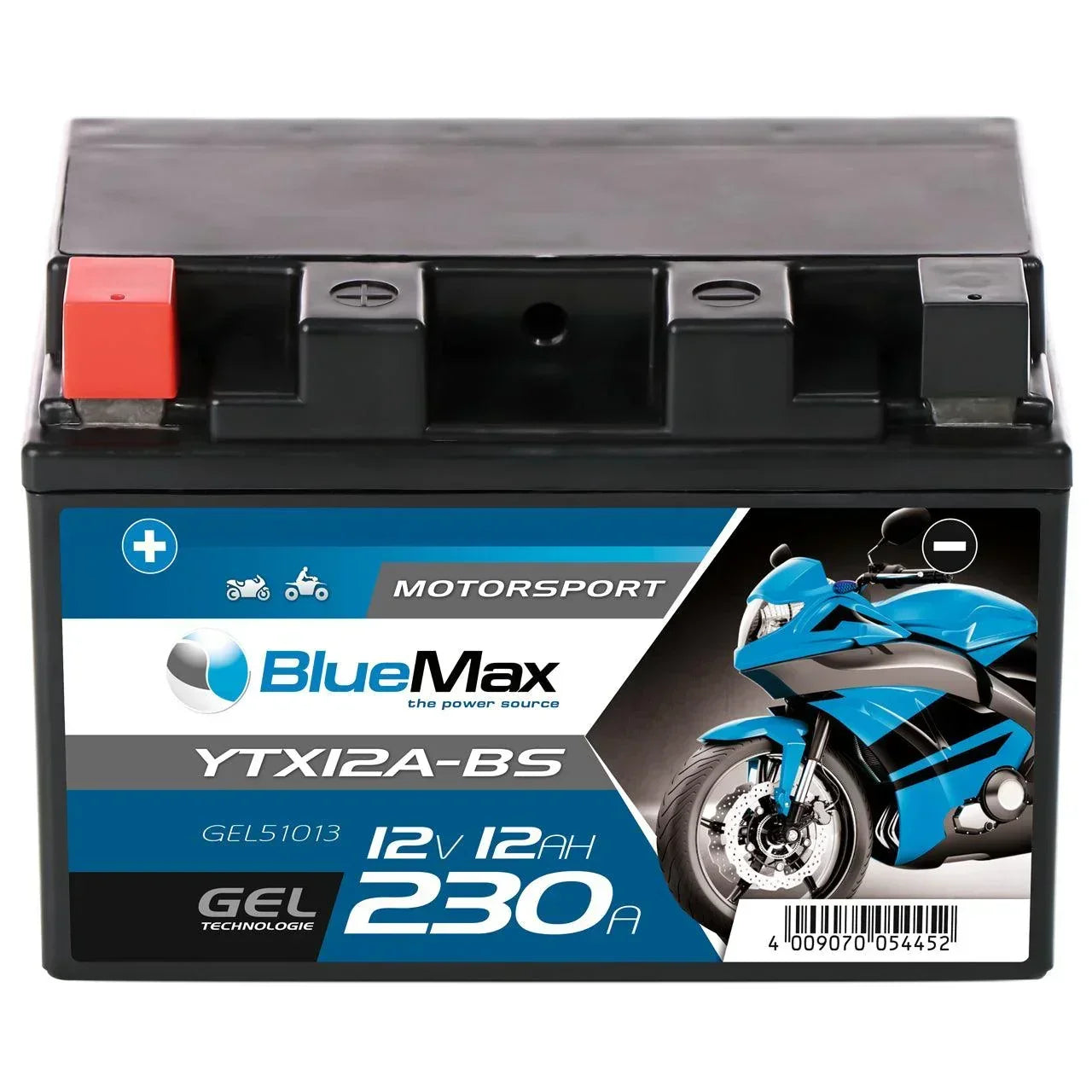 BLUEMAX Motorsport 51013 GEL 12V 12Ah 230A/EN Motorradbatterie