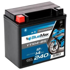 BLUEMAX Motorsport YTX14-BS 51214 GEL 12V 14Ah 240A/EN Motorradbatterie