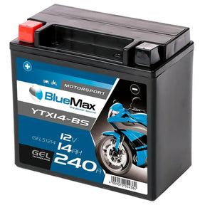 BLUEMAX Motorsport YTX14-BS 51214 GEL 12V 14Ah 240A/EN Motorradbatterie