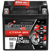 Motorradbatterie BlackMax Motorsport GEL YTX14-BS 51214 12V 14Ah Front