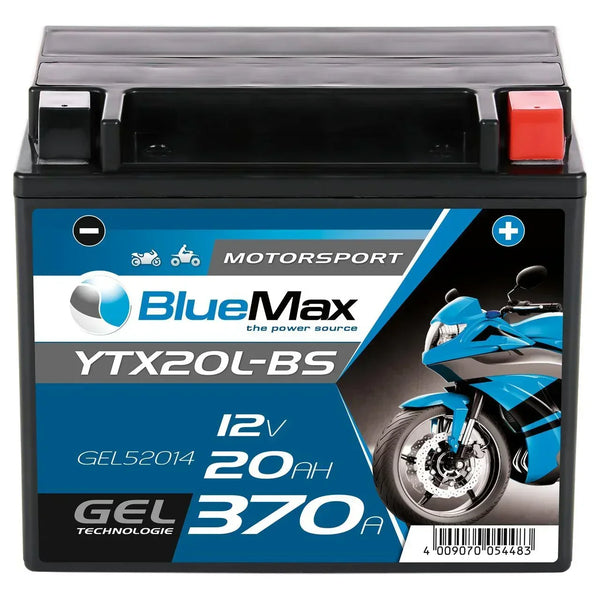 BLUEMAX Motorsport YTX20L-BS 52014 GEL 12V 20Ah 370A/EN Motorradbatterie