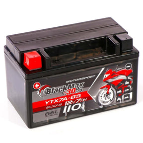 Motorradbatterie BlackMax Motorsport GEL YTX7A-BS 50615 12V 7Ah Seite links
