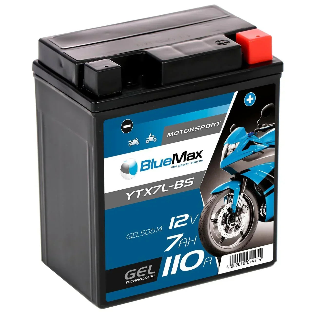 BLUEMAX Motorsport 50614 GEL 12V 7Ah 110A/EN Motorradbatterie