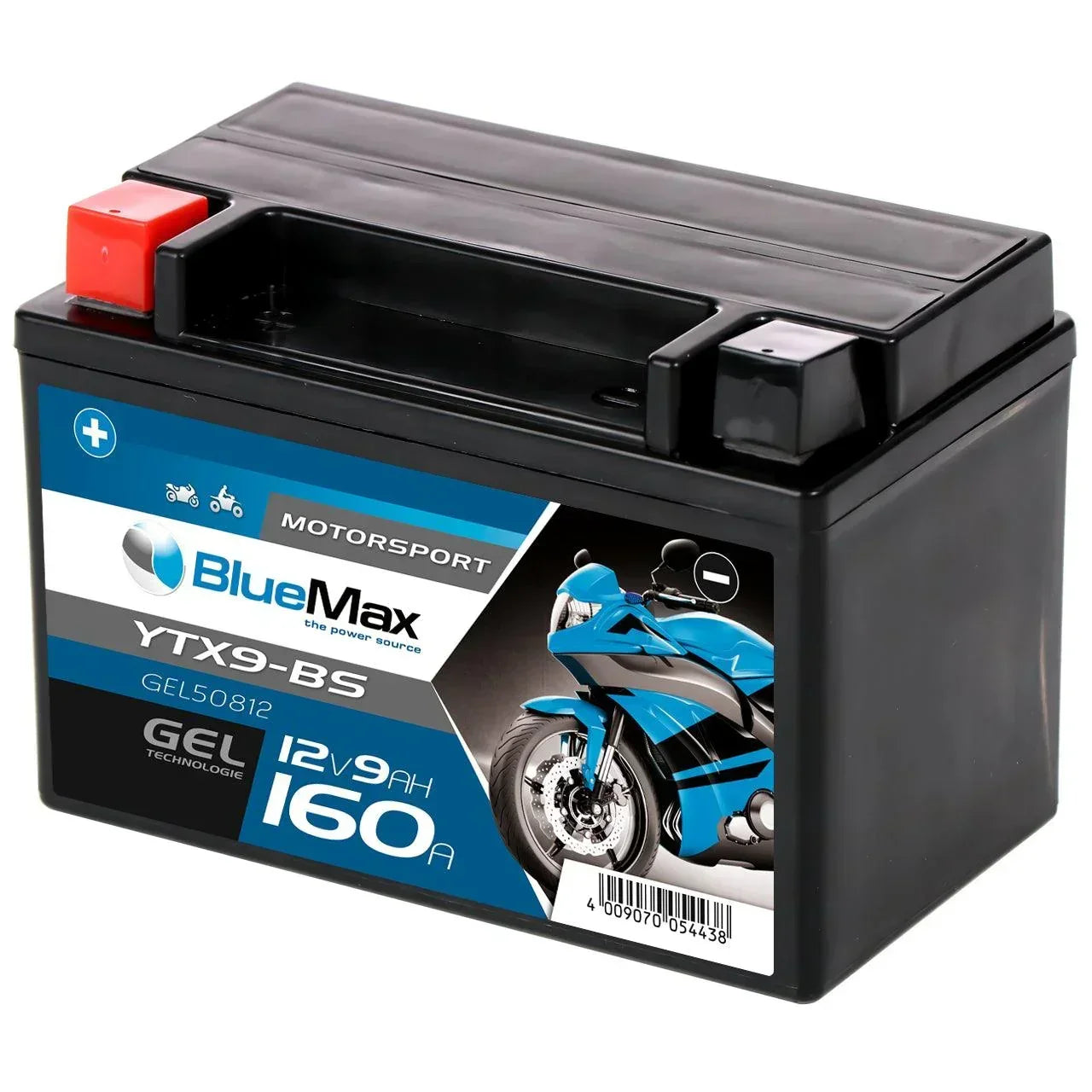 BLUEMAX Motorsport 50812 GEL 12V 9Ah 160A/EN Motorradbatterie
