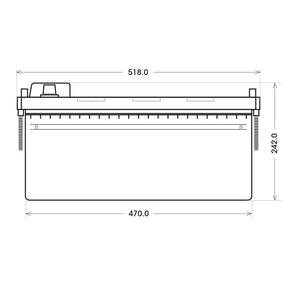 Nutzfahrzeugbatterie Varta Promotive EFB C40 12V 240Ah 740500120E652 technische Zeichnung Front