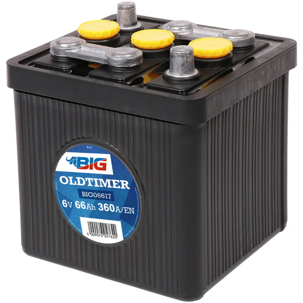 BIG Oldtimer 06617 6V 66Ah 360A/EN gefüllt Autobatterie