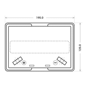 Rasentraktor Batterie BIG U1 12V 30Ah 330A/EN technische Zeichnung oben
