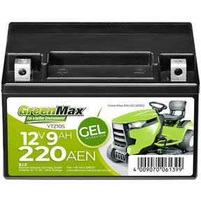 GreenMax GEL 50922 YTZ10S 12V 9Ah 220A/EN Rasentraktor Batterie