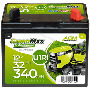 Rasentraktor Batterie GreenMax U1R 12V 32Ah Front