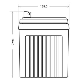 Rasentraktor Batterie BlackMax U1 12V 35Ah technische Zeichnung Seite