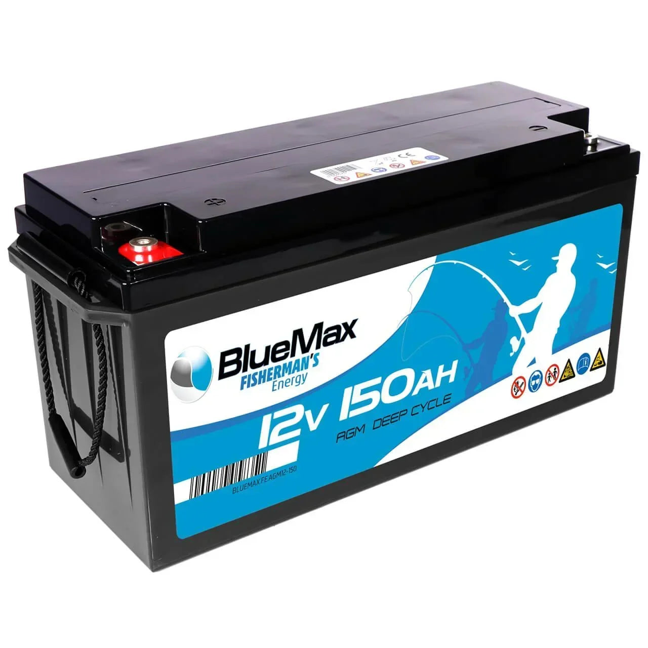 Versorgerbatterie BLUEMAX Fishermans Energy AGM 12V 150Ah Seite links
