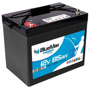 Versorgerbatterie BLUEMAX Fishermans Energy AGM 12V 85Ah Seite links