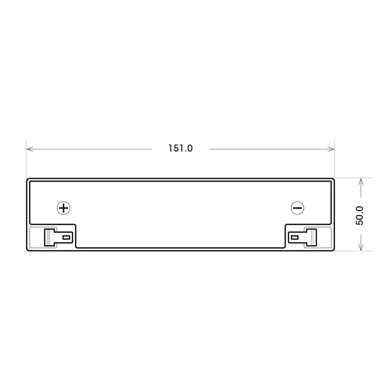 Kinder Elektrofahrzeug Batterie BLUEMAX KidsCar AGM 6V 12Ah technische Zeichnung oben
