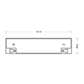 Kinder Elektrofahrzeug Batterie BLUEMAX KidsCar AGM 6V 12Ah technische Zeichnung oben