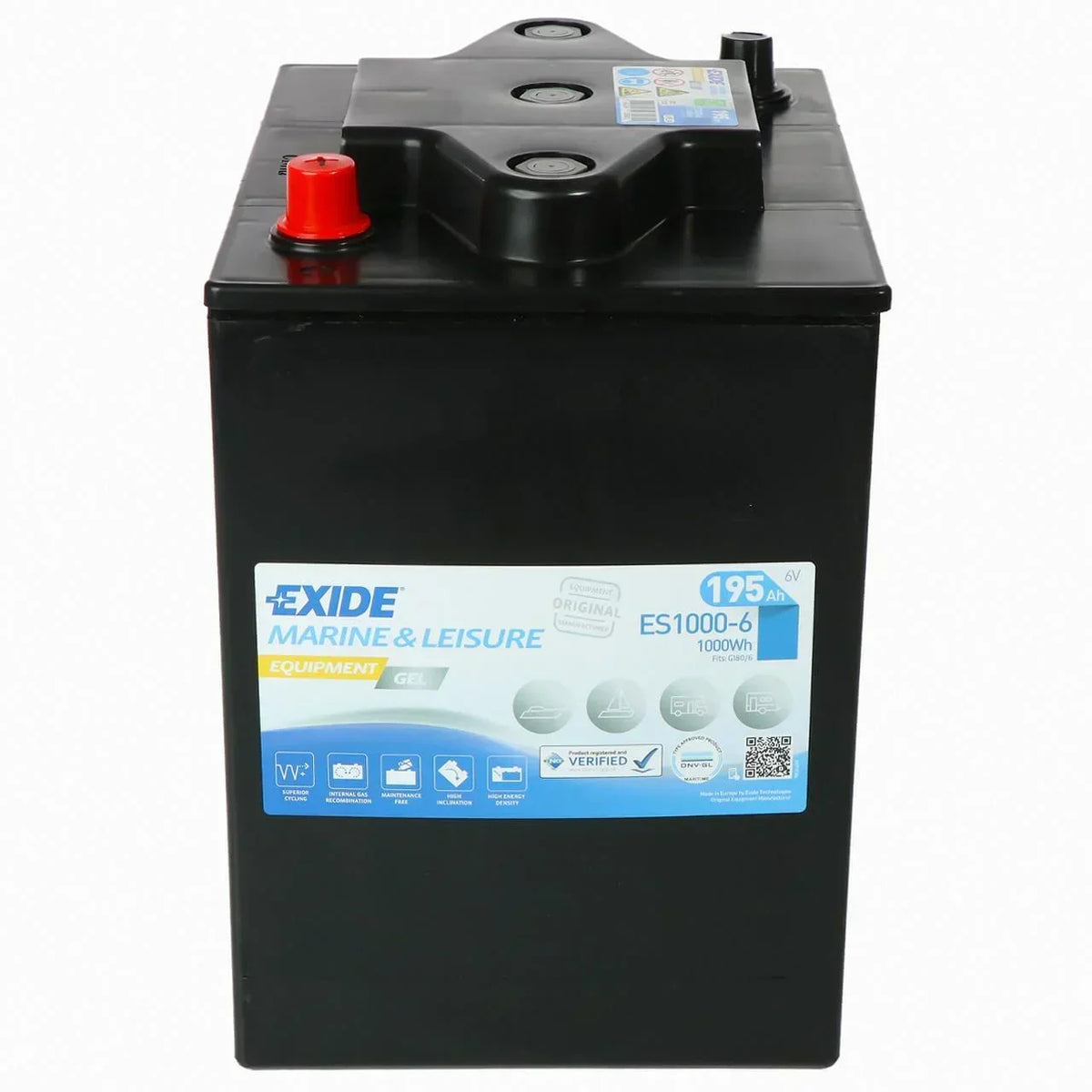 Versorgerbatterie Exide Marine & Leisure Equipment GEL ES1000-6 6V 195Ah Front