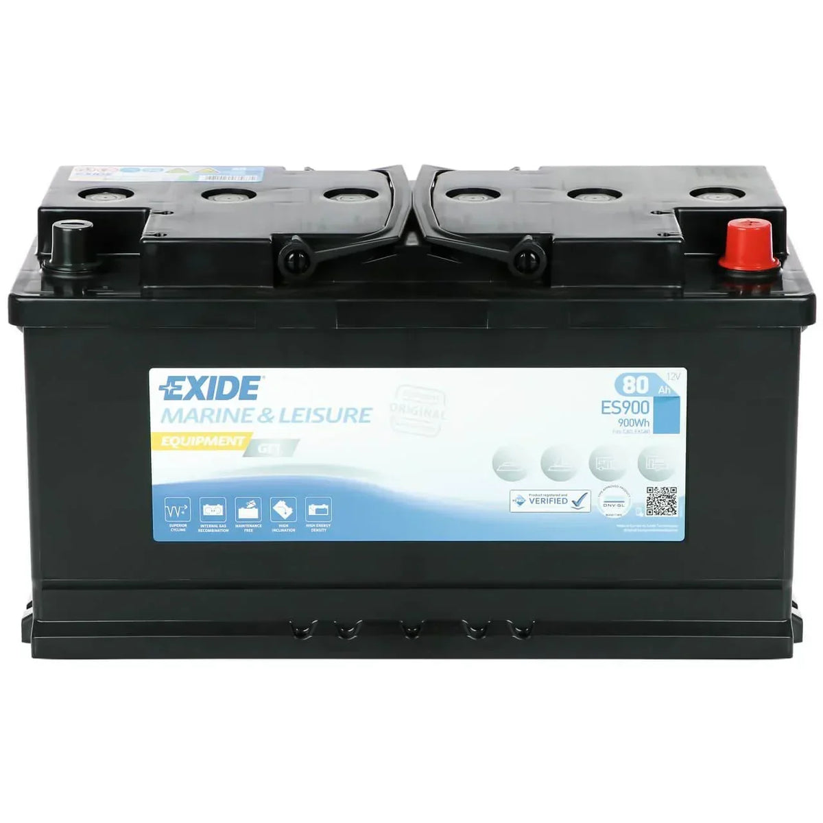 Versorgerbatterie Exide Marine & Leisure Equipment GEL ES900 12V 80Ah Front