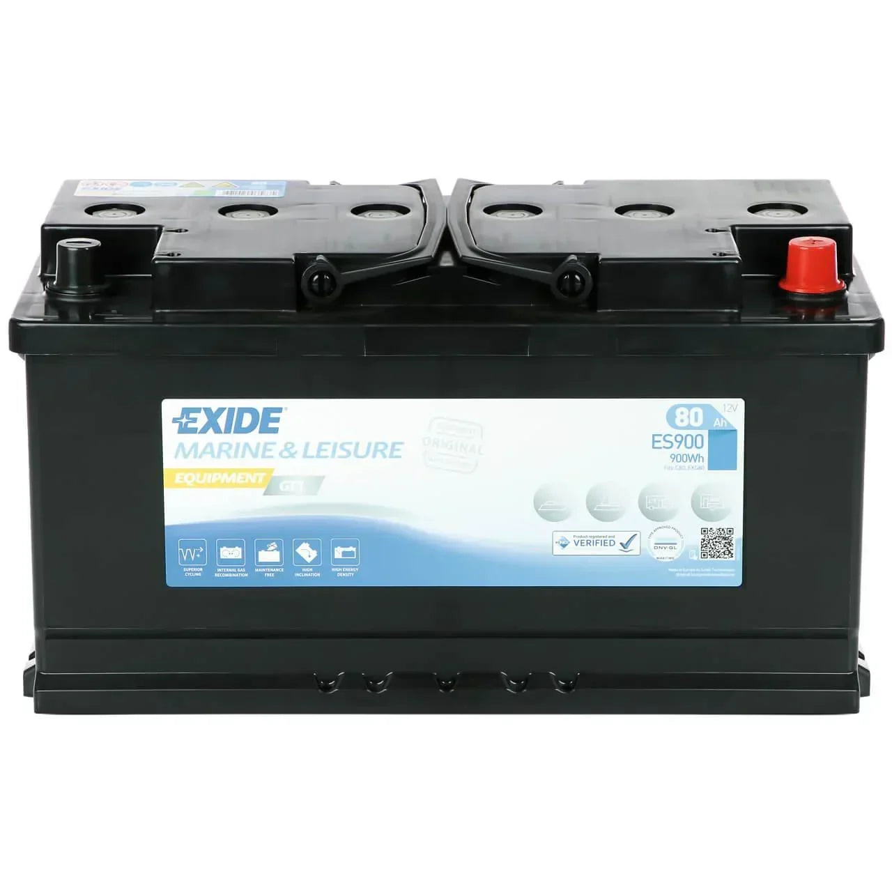 Versorgerbatterie Exide Marine & Leisure Equipment GEL ES900 12V 80Ah Front