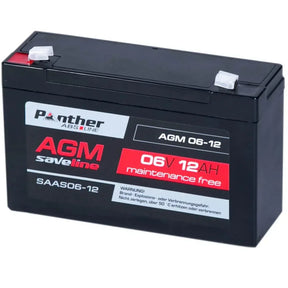 USV Batterie Panther saveline AGM 6V 12Ah Seite rechts