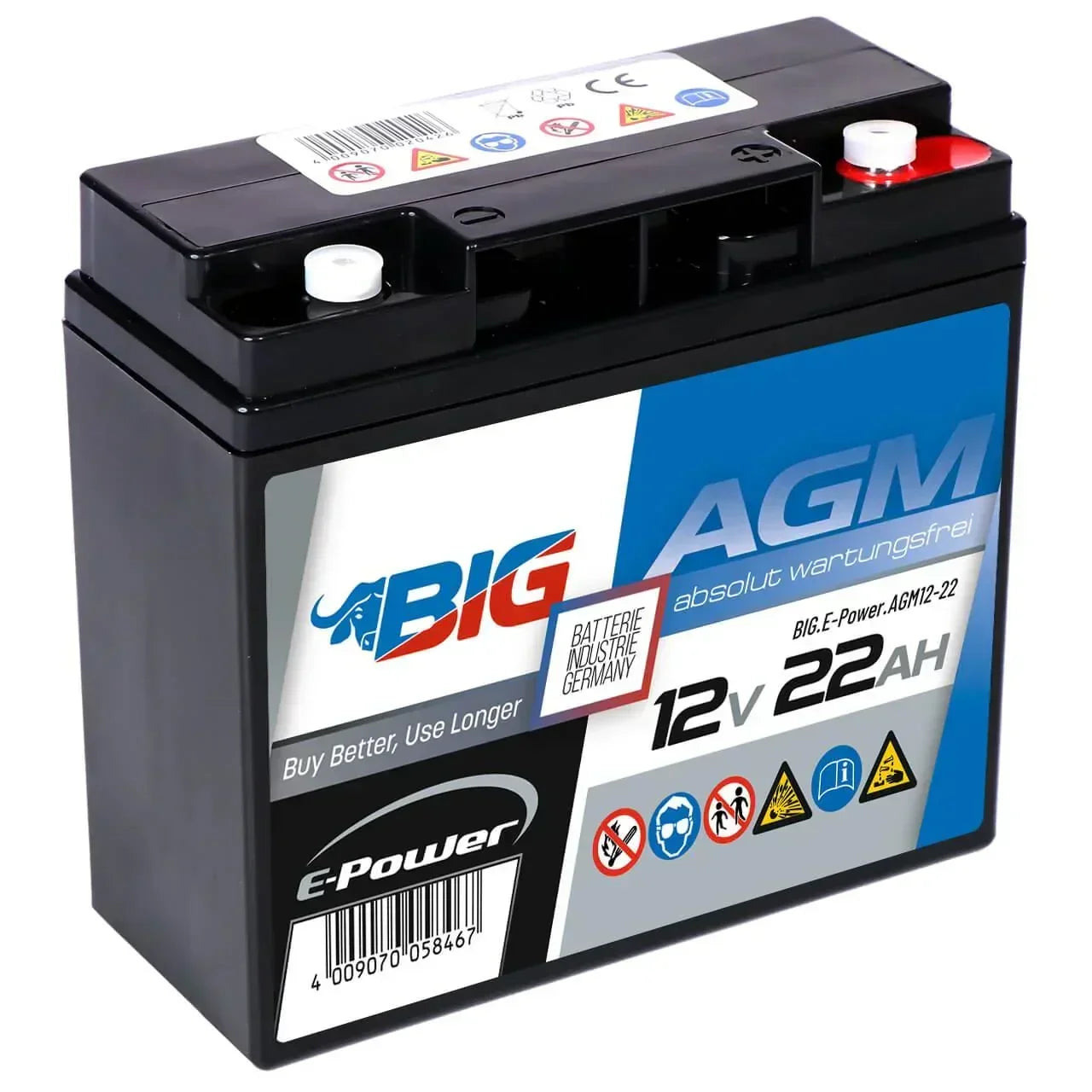 BIG E-Power AGM 12V 22Ah Versorgerbatterie