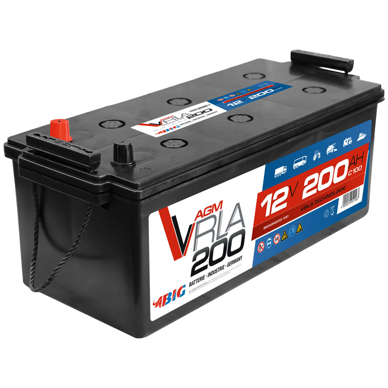 BIG Professional AGM 12V 200Ah C100 Versorgerbatterie