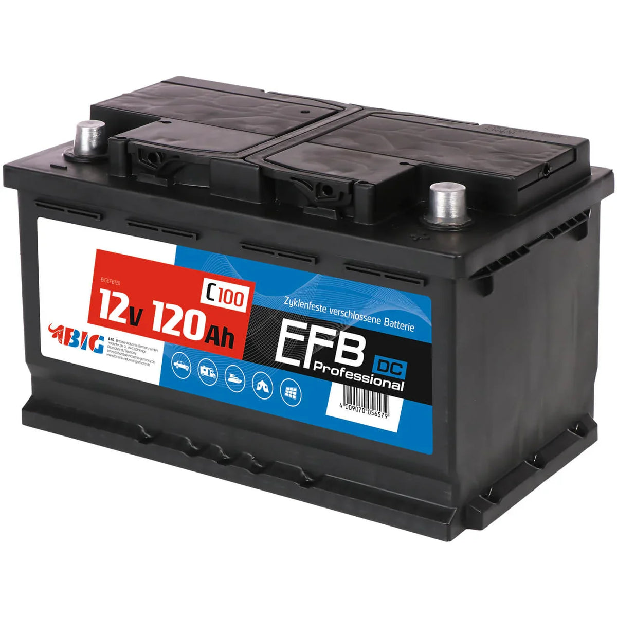 BIG Professional Solar DC EFB 12V 120Ah C100 Versorgerbatterie